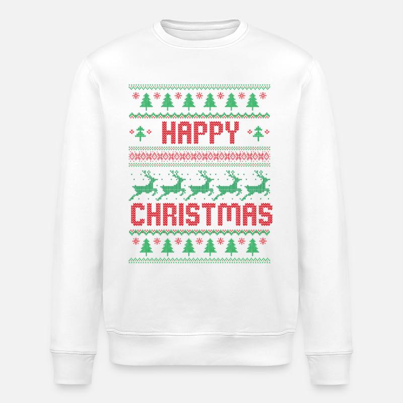 Frohe Weihnachten - Stanley/Stella Unisex Bio-Sweatshirt ROLLER - Weiß
