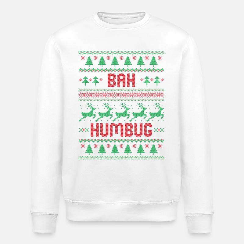 Bah Humbug Weihnachten - Stanley/Stella Unisex Bio-Sweatshirt ROLLER - Weiß