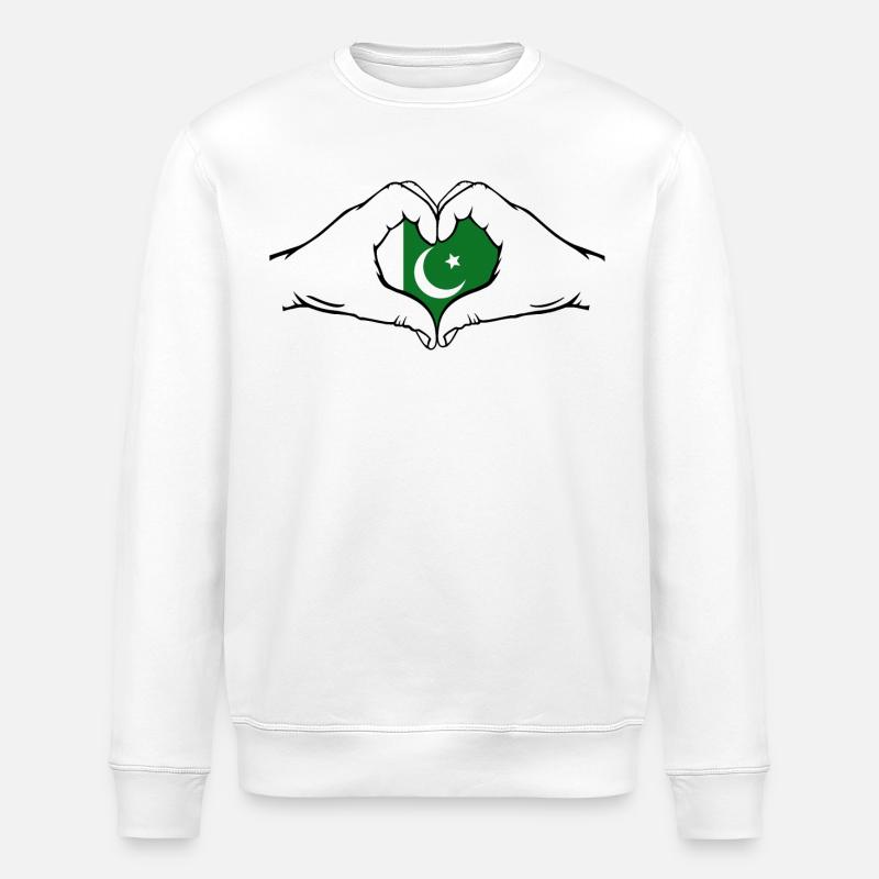 Pakistan Herzform - Stanley/Stella Unisex Bio-Sweatshirt ROLLER - Weiß