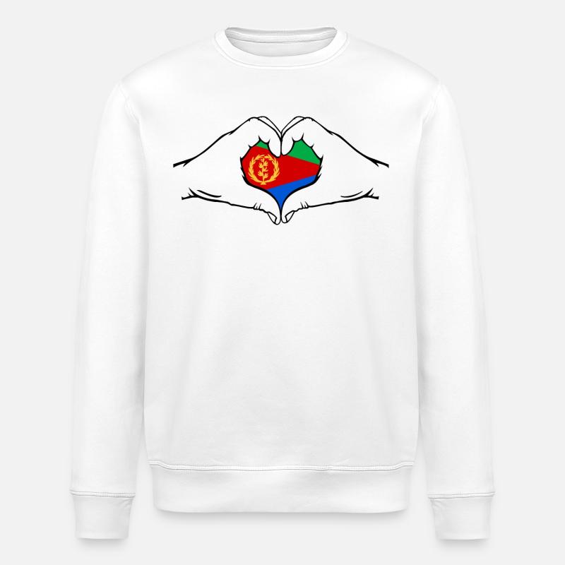 Eritrea Heart Shape - Stanley/Stella ROLLER Unisex Organic Sweatshirt - white