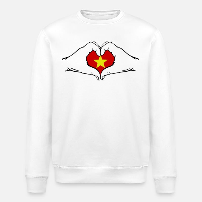 Vietnam Herzform - Stanley/Stella Unisex Bio-Sweatshirt ROLLER - Weiß