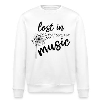 « Lost in music »- Musique Pissenlit Partitions Partitions - Sweat bio ROLLER Stanley/Stella Unisexe - blanc - Devant - Nik (191cm)
