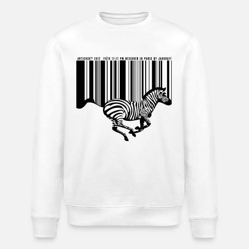 Zebra-Barcode - Stanley/Stella Unisex Bio-Sweatshirt ROLLER - Weiß
