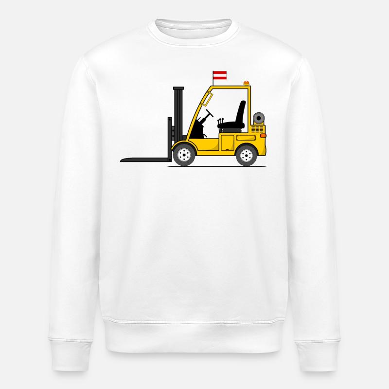 Forklift Austria Flag - Stanley/Stella ROLLER Unisex Organic Sweatshirt - white