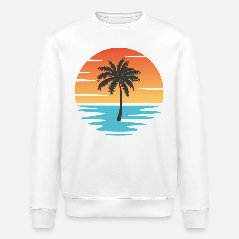 Plage Coucher de soleil - Sweat bio ROLLER Stanley/Stella Unisexe - blanc