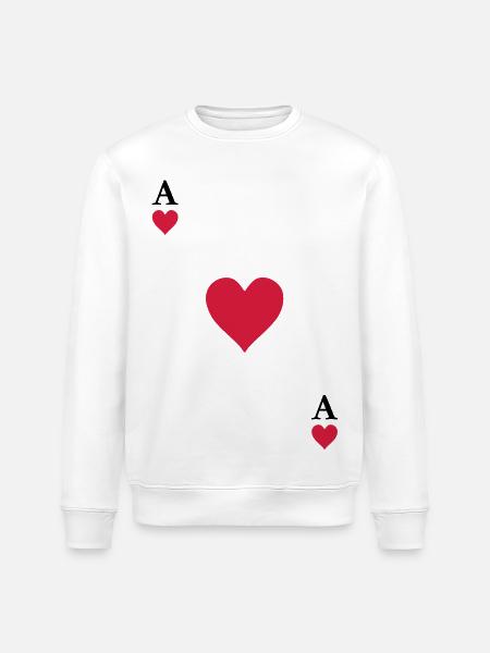 Ace of hearts - Stanley/Stella ROLLER Unisex Organic Sweatshirt - white