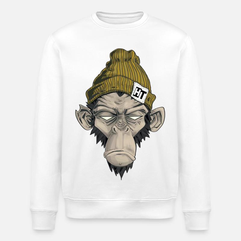 Rap Monkey - Stanley/Stella Unisex Bio-Sweatshirt ROLLER - Weiß