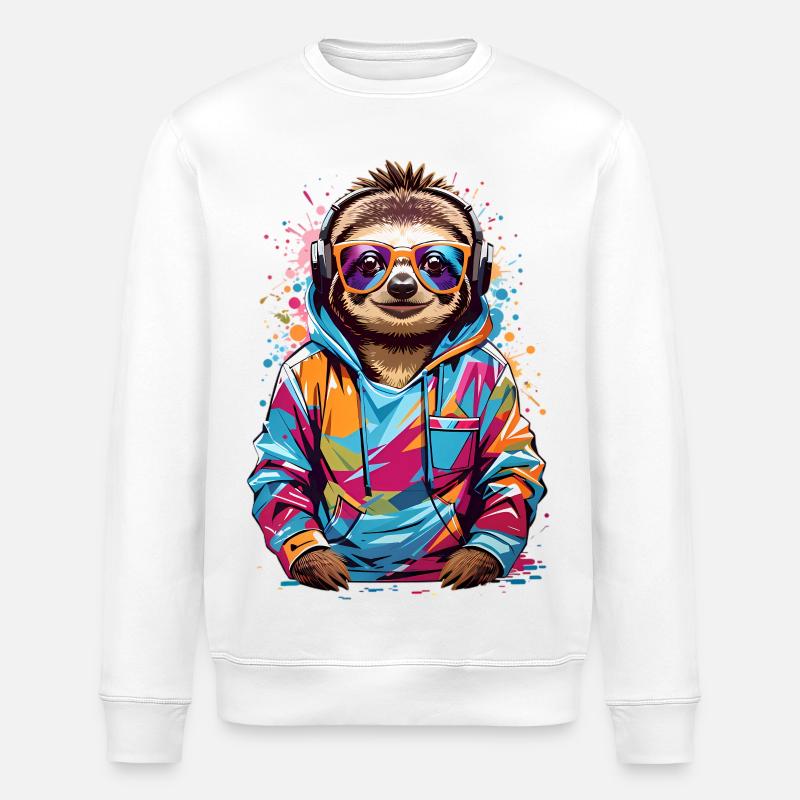 Cool sloth - Stanley/Stella ROLLER Unisex Organic Sweatshirt - white