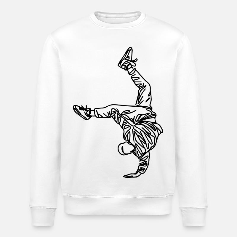 Breakdancer Zeichnung - Stanley/Stella Unisex Bio-Sweatshirt ROLLER - Weiß