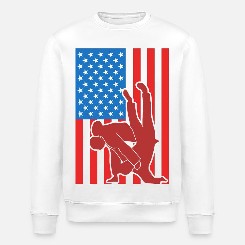 Patriotischer Judo Kämpfer - Stanley/Stella Unisex Bio-Sweatshirt ROLLER - Weiß