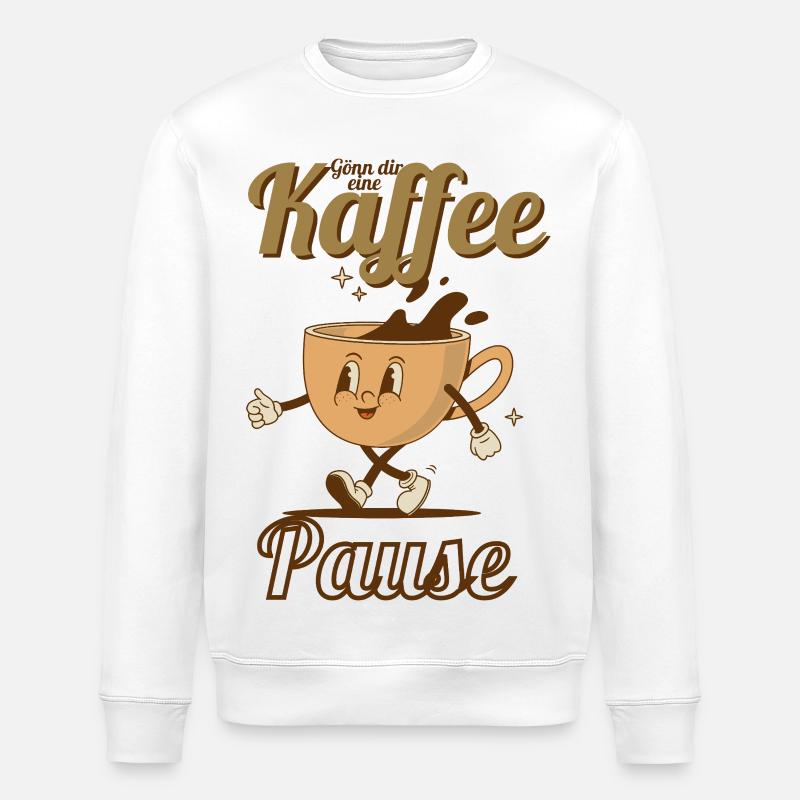 Fröhlicher Kaffeetanz - Stanley/Stella Unisex Bio-Sweatshirt ROLLER - Weiß