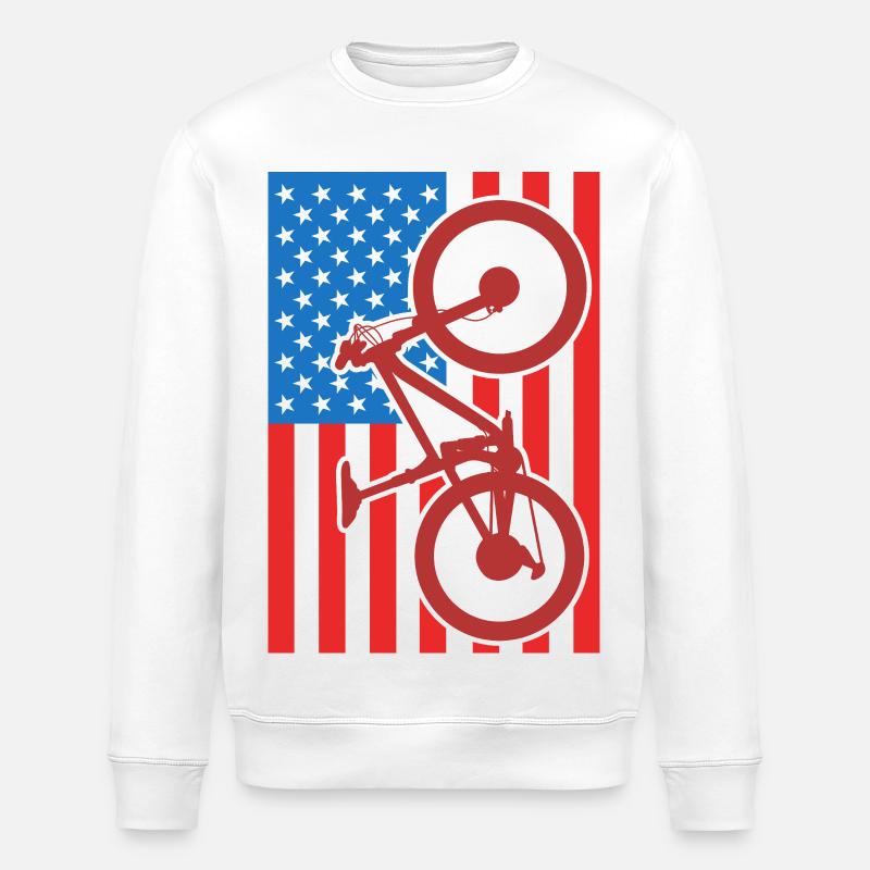 Drapeau du VTT des États-Unis - Sweat bio ROLLER Stanley/Stella Unisexe - blanc