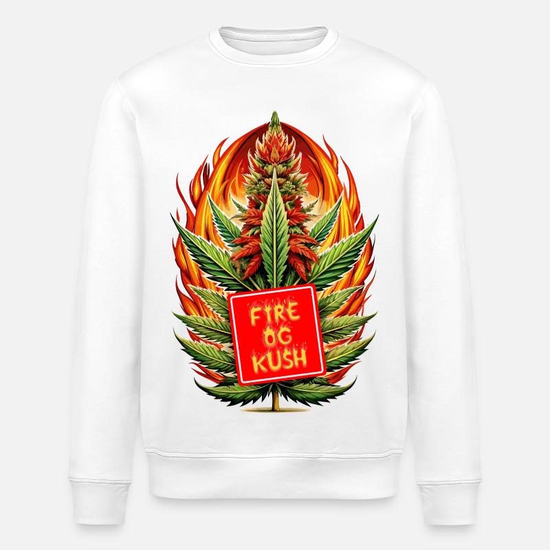 Fire Og Kush - Stanley/Stella ROLLER Unisex Organic Sweatshirt - white