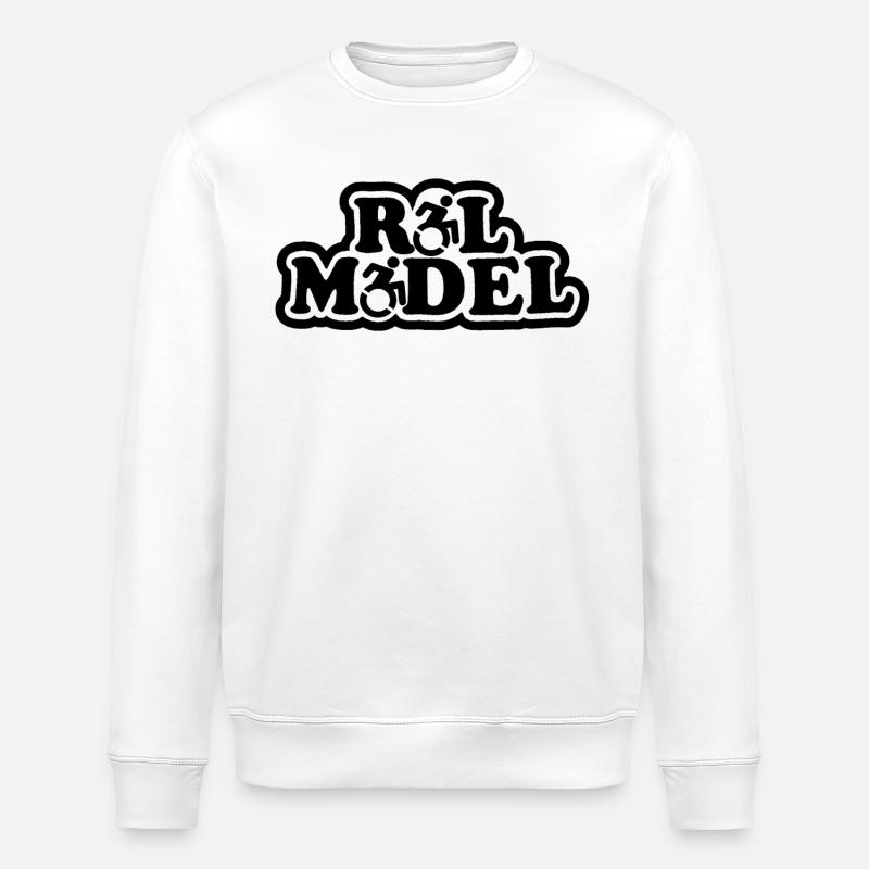 Vorbild. Für den echten Rollstuhlfahrer # - Stanley/Stella Unisex Bio-Sweatshirt ROLLER - Weiß