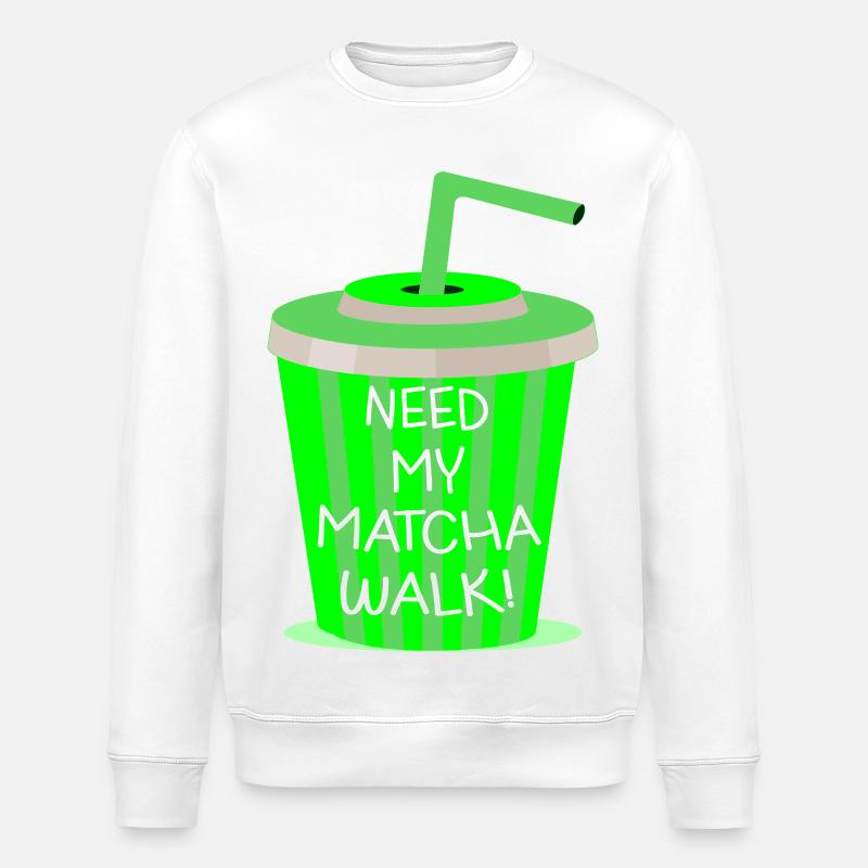 Matcha Walk - Stanley/Stella Unisex Bio-Sweatshirt ROLLER - Weiß