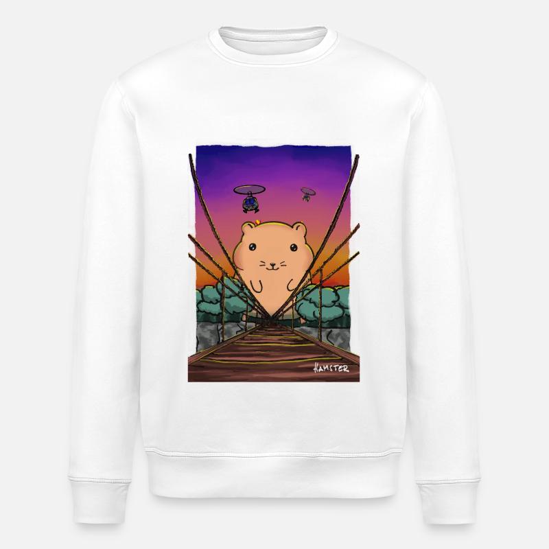 War Hamster - Stanley/Stella ROLLER Unisex Organic Sweatshirt - white