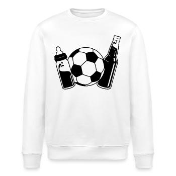 Erster Vatertag Fußball Papa Sohn Baby Flasche - Stanley/Stella Unisex Bio-Sweatshirt ROLLER - Weiß - Vorne - Nik (191cm)