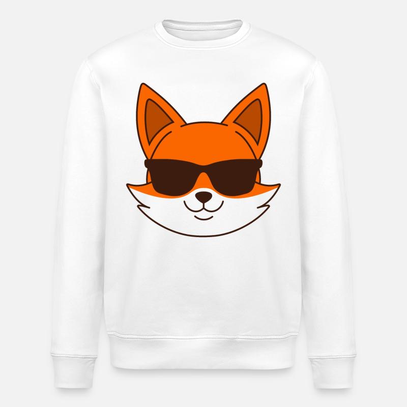 Fuchs mit Sonnenbrille - Stanley/Stella Unisex Bio-Sweatshirt ROLLER - Weiß
