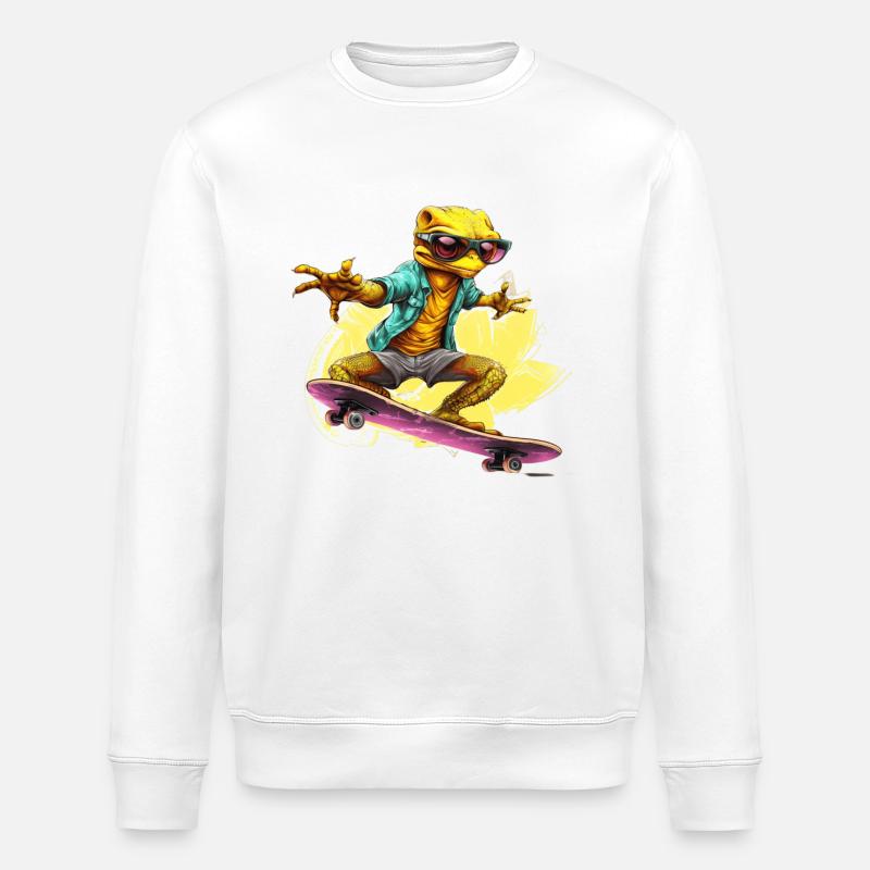 Patineur Gecko - Sweat bio ROLLER Stanley/Stella Unisexe - blanc