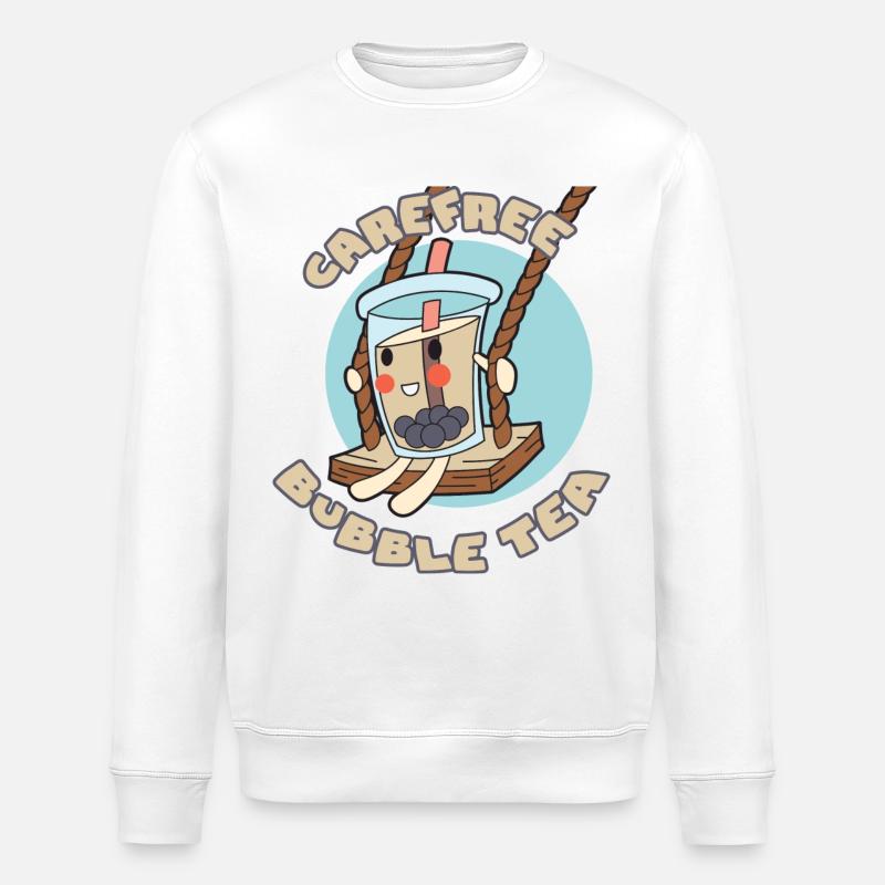 Sorgloser Bubble Tea - Stanley/Stella Unisex Bio-Sweatshirt ROLLER - Weiß