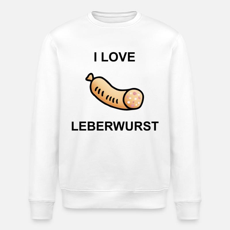 Wurstesser - I Love Leberwurst - Stanley/Stella Unisex Bio-Sweatshirt ROLLER - Weiß