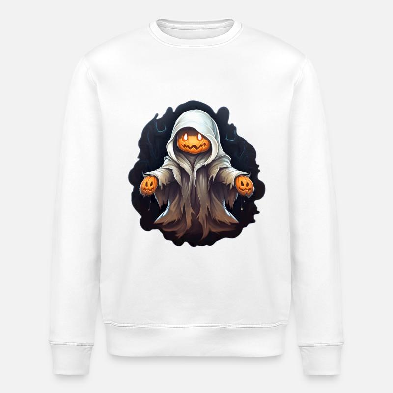 Halloween Ghost - Stanley/Stella ROLLER Unisex Organic Sweatshirt - white