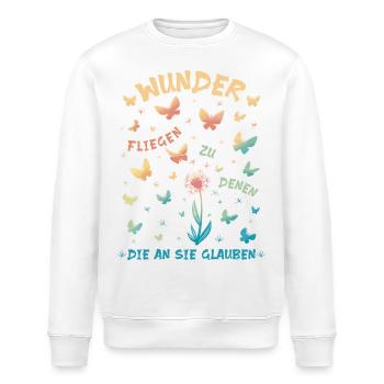 Wunder fliegen zu denen, die an sie glauben - Mut - Stanley/Stella Unisex Bio-Sweatshirt ROLLER - Weiß - Vorne - Nik (191cm)