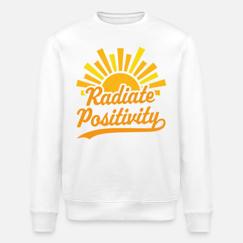 Radiate Positivity - Stanley/Stella ROLLER Unisex Organic Sweatshirt - white