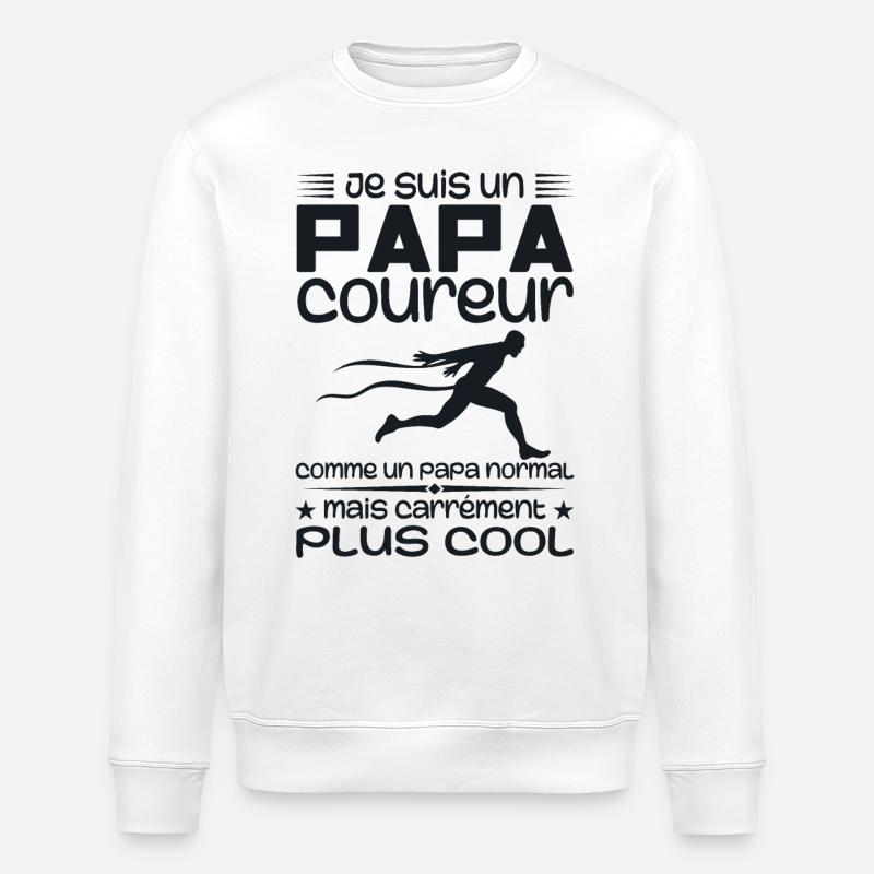 I'm a marathon runner dad - Stanley/Stella ROLLER Unisex Organic Sweatshirt - white