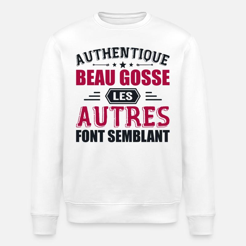 Authentic Handsome Kid - Stanley/Stella ROLLER Unisex Organic Sweatshirt - white