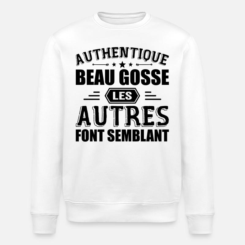 Authentic Handsome Kid - Stanley/Stella ROLLER Unisex Organic Sweatshirt - white