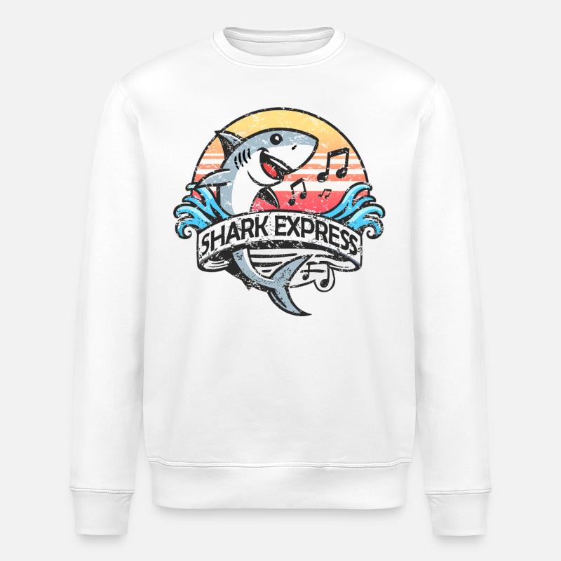 Bande Shark Express - Sweat bio ROLLER Stanley/Stella Unisexe - blanc