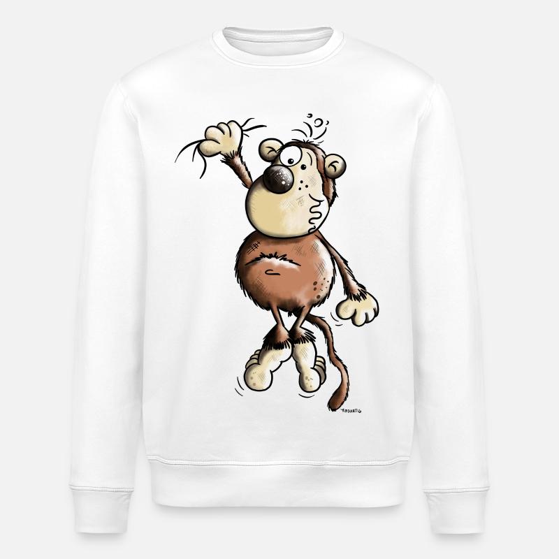 Funny Monkey - Stanley/Stella ROLLER Unisex Organic Sweatshirt - white