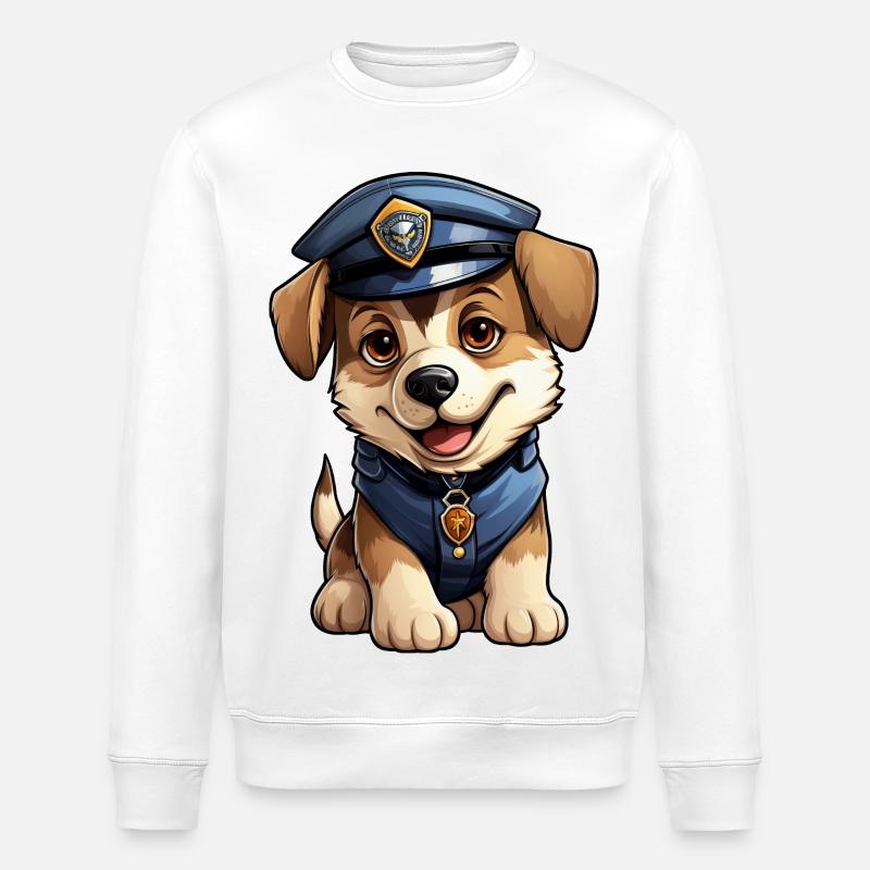 Hunde Polizistin - Stanley/Stella Unisex Bio-Sweatshirt ROLLER - Weiß