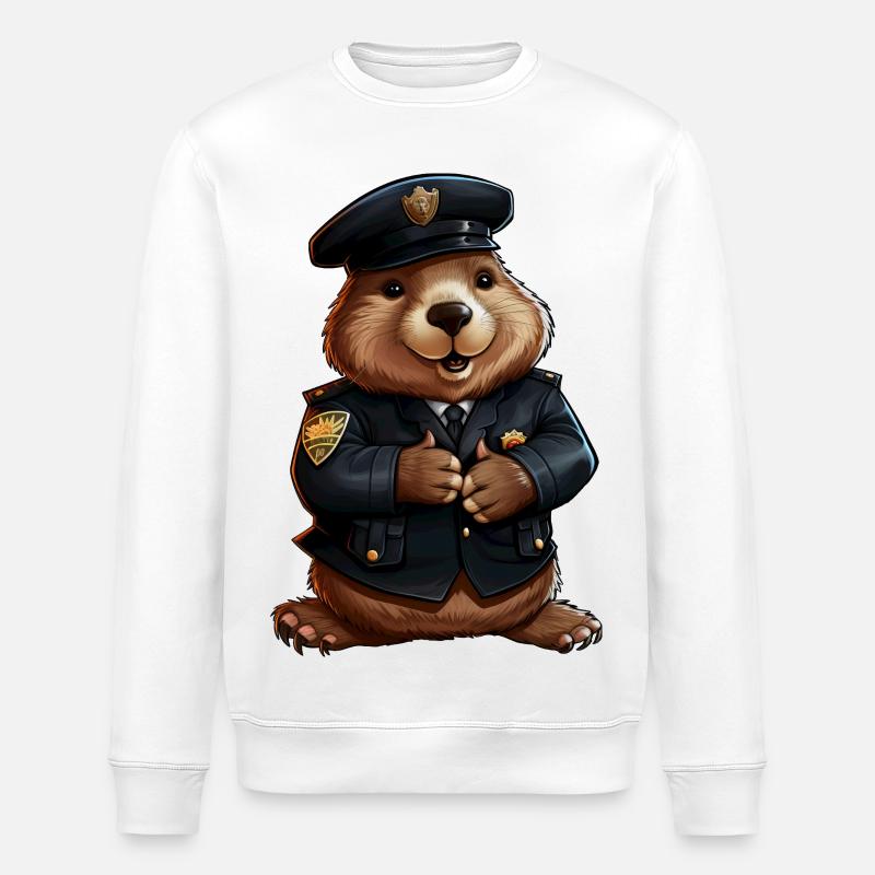 Biber Polizei - Stanley/Stella Unisex Bio-Sweatshirt ROLLER - Weiß