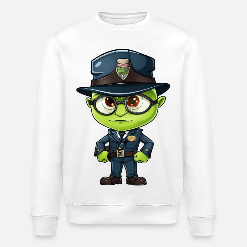 Policier sauterelle - Sweat bio ROLLER Stanley/Stella Unisexe - blanc