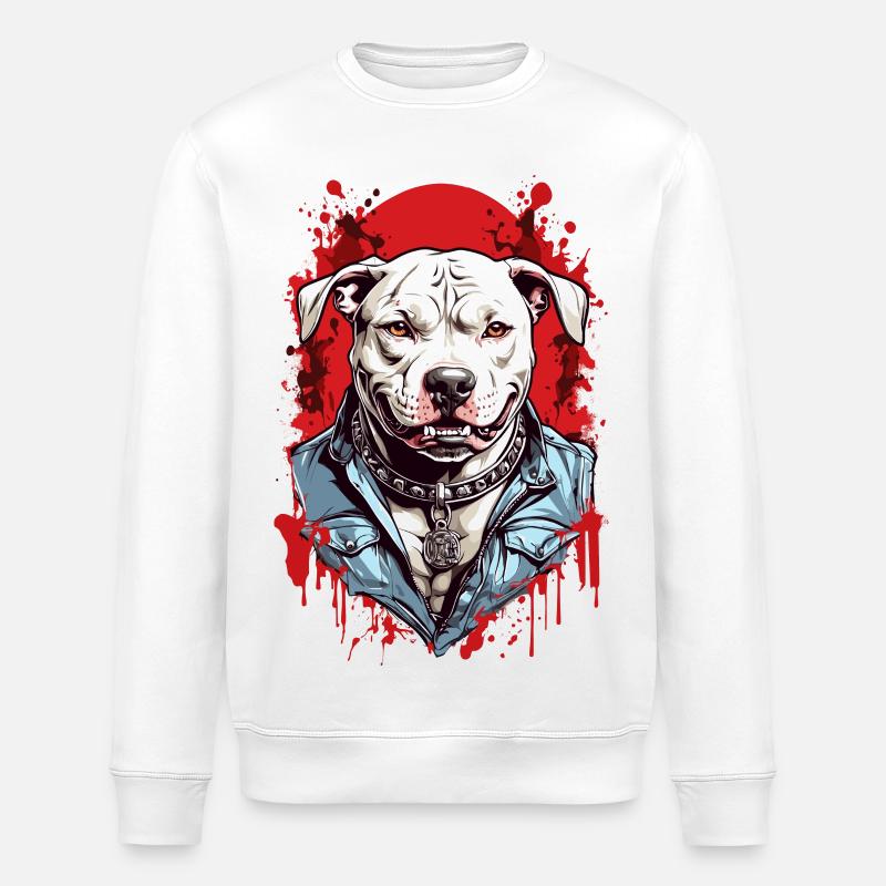 Hunderasse Pitbulls - Stanley/Stella Unisex Bio-Sweatshirt ROLLER - Weiß