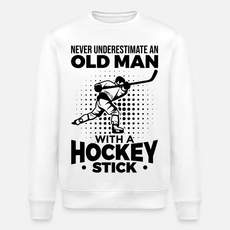 Alter Eishockey Fan - Stanley/Stella Unisex Bio-Sweatshirt ROLLER - Weiß