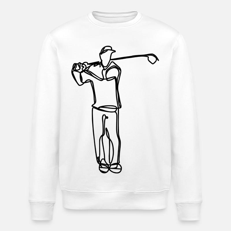 Golfer Drawing - Stanley/Stella ROLLER Unisex Organic Sweatshirt - white