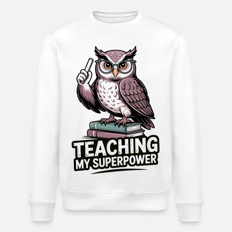 Enseigner Power Owl - Sweat bio ROLLER Stanley/Stella Unisexe - blanc