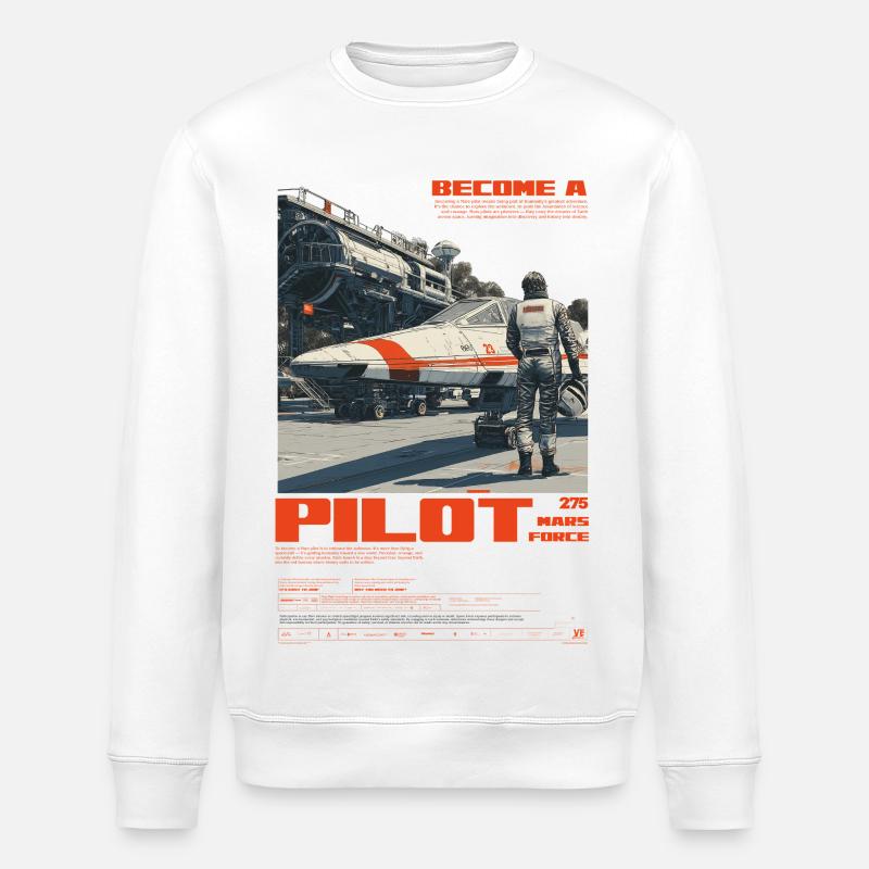 MARS PILOT - Stanley/Stella ROLLER Unisex Organic Sweatshirt - white