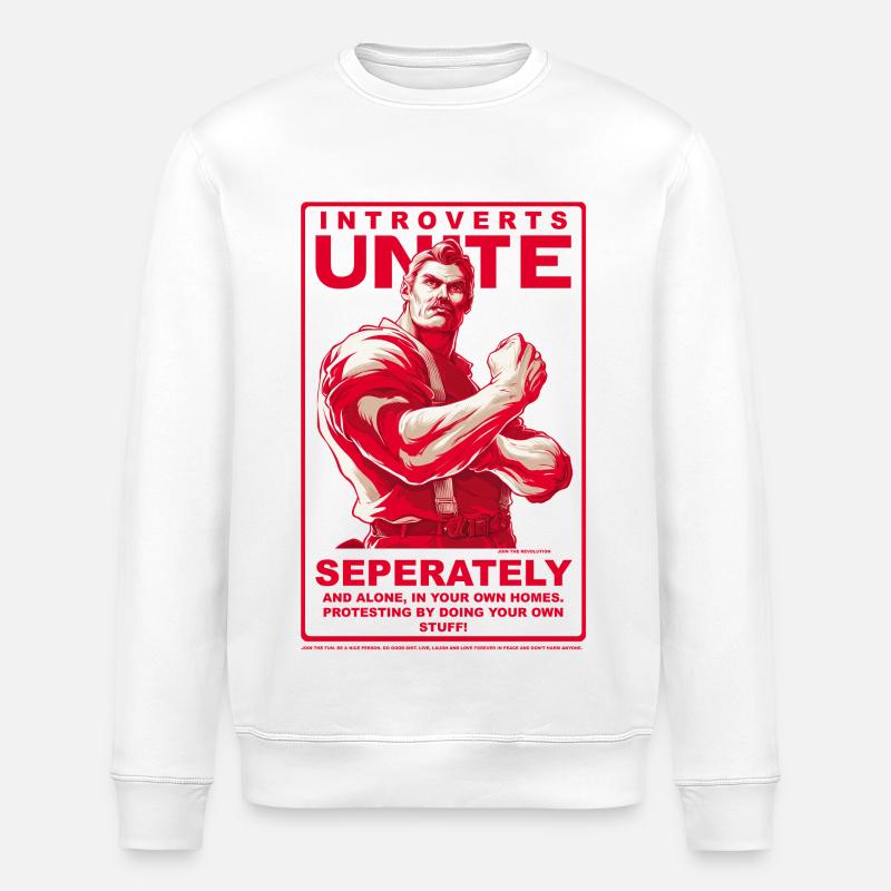 Introvertierte Vereint - Stanley/Stella Unisex Bio-Sweatshirt ROLLER - Weiß