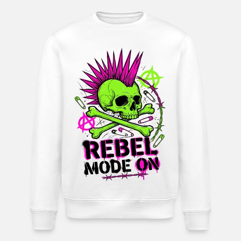 Rebel Mode On - Stanley/Stella Unisex Bio-Sweatshirt ROLLER - Weiß