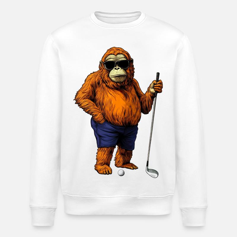 Golfeur singe - Sweat bio ROLLER Stanley/Stella Unisexe - blanc