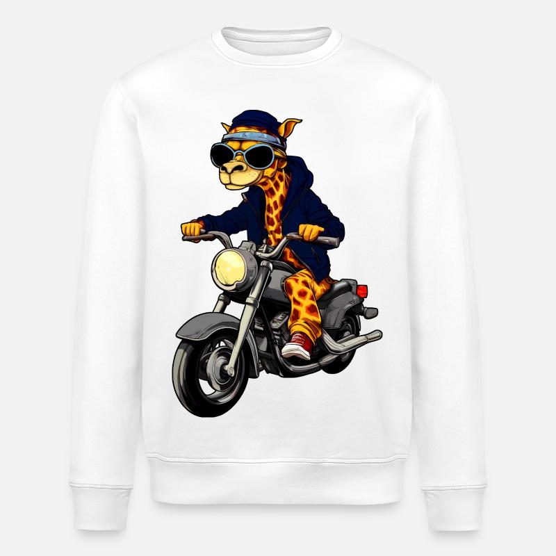 Girafes moto - Sweat bio ROLLER Stanley/Stella Unisexe - blanc