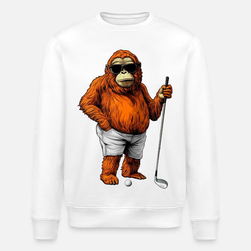 Golf Orangutang - Stanley/Stella økologisk unisex-sweatshirt ROLLER - hvid