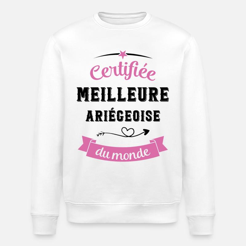 Certifiée ariégeoise du monde - Sweat bio ROLLER Stanley/Stella Unisexe - blanc