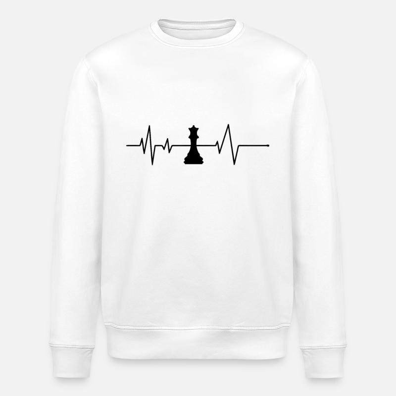 Schach Herzschlag - Stanley/Stella Unisex Bio-Sweatshirt ROLLER - Weiß