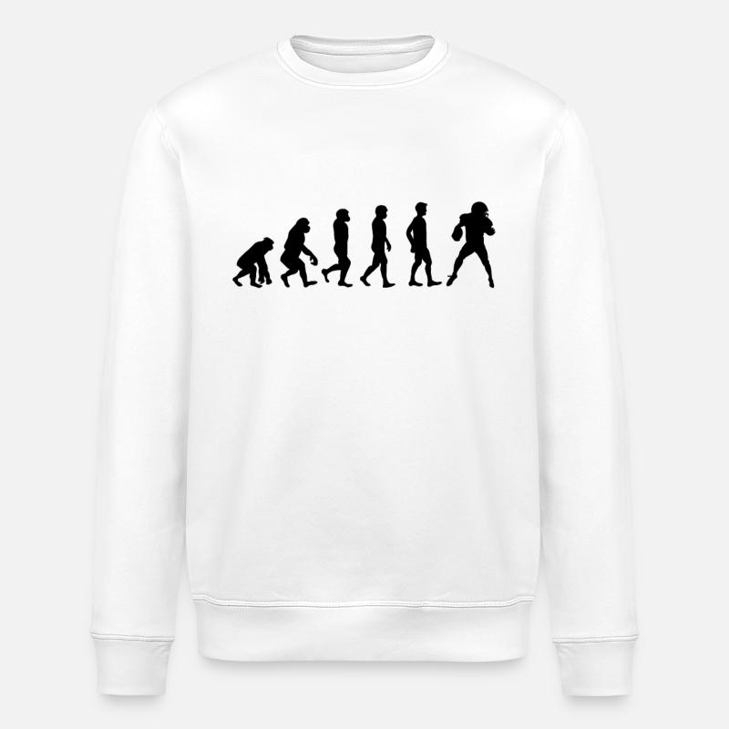 Evolution des Rugbyspielers - Stanley/Stella Unisex Bio-Sweatshirt ROLLER - Weiß