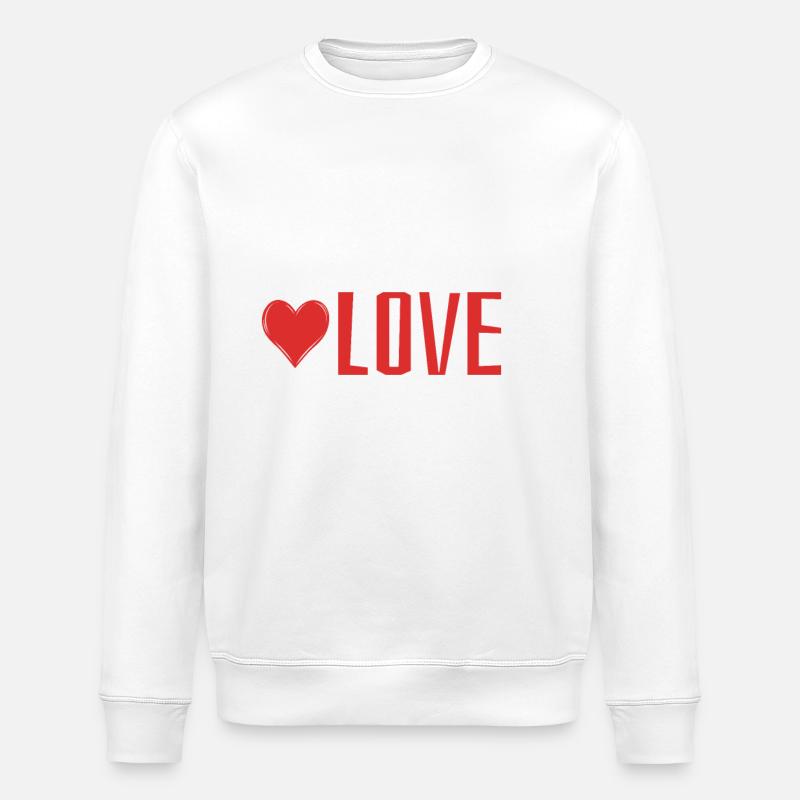 Paix Amour Herbe - Cœur - Sweat bio ROLLER Stanley/Stella Unisexe - blanc